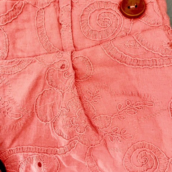 Nanette Lepore Coral, Luxury, Pull -On Embroidered Shorts, Small - Picture 7 of 16